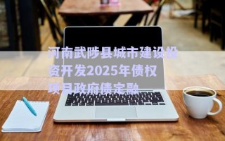 河南武陟縣城市建設投資開發2025年債權項目政府債定融