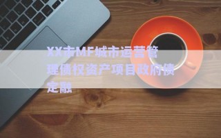 XX市MF城市運營管理債權資產項目政府債定融