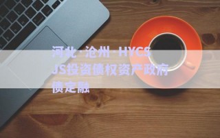 河北·滄州·HYCSJS投資債權資產政府債定融